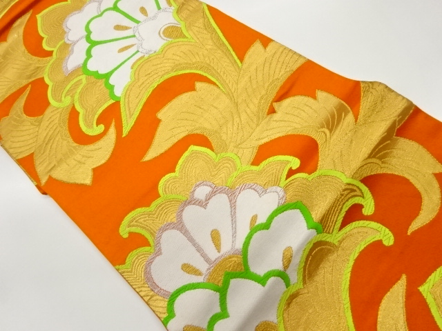 花唐草模様織出し袋帯